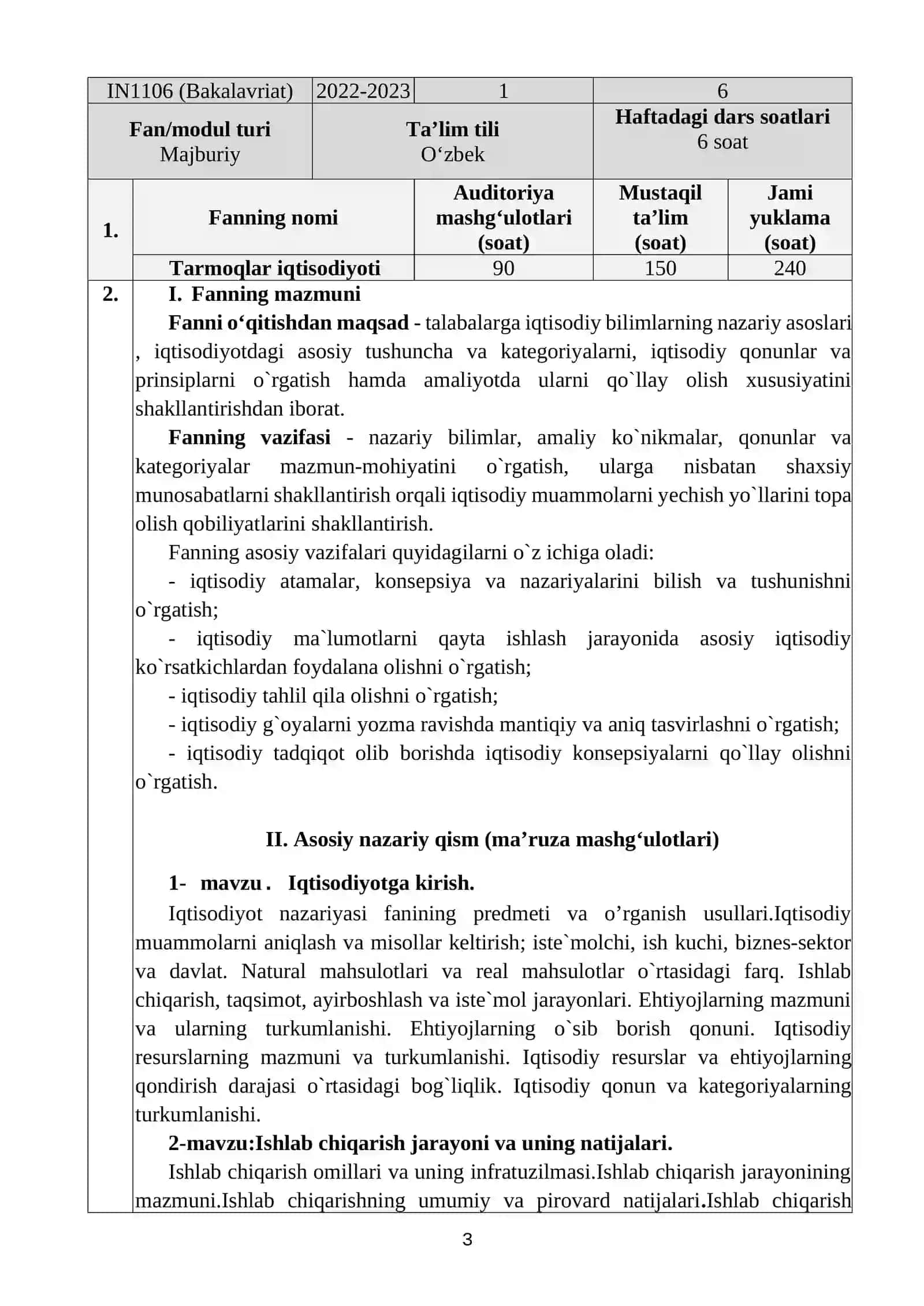 IQTISODIYOT NAZARIYASI 3
