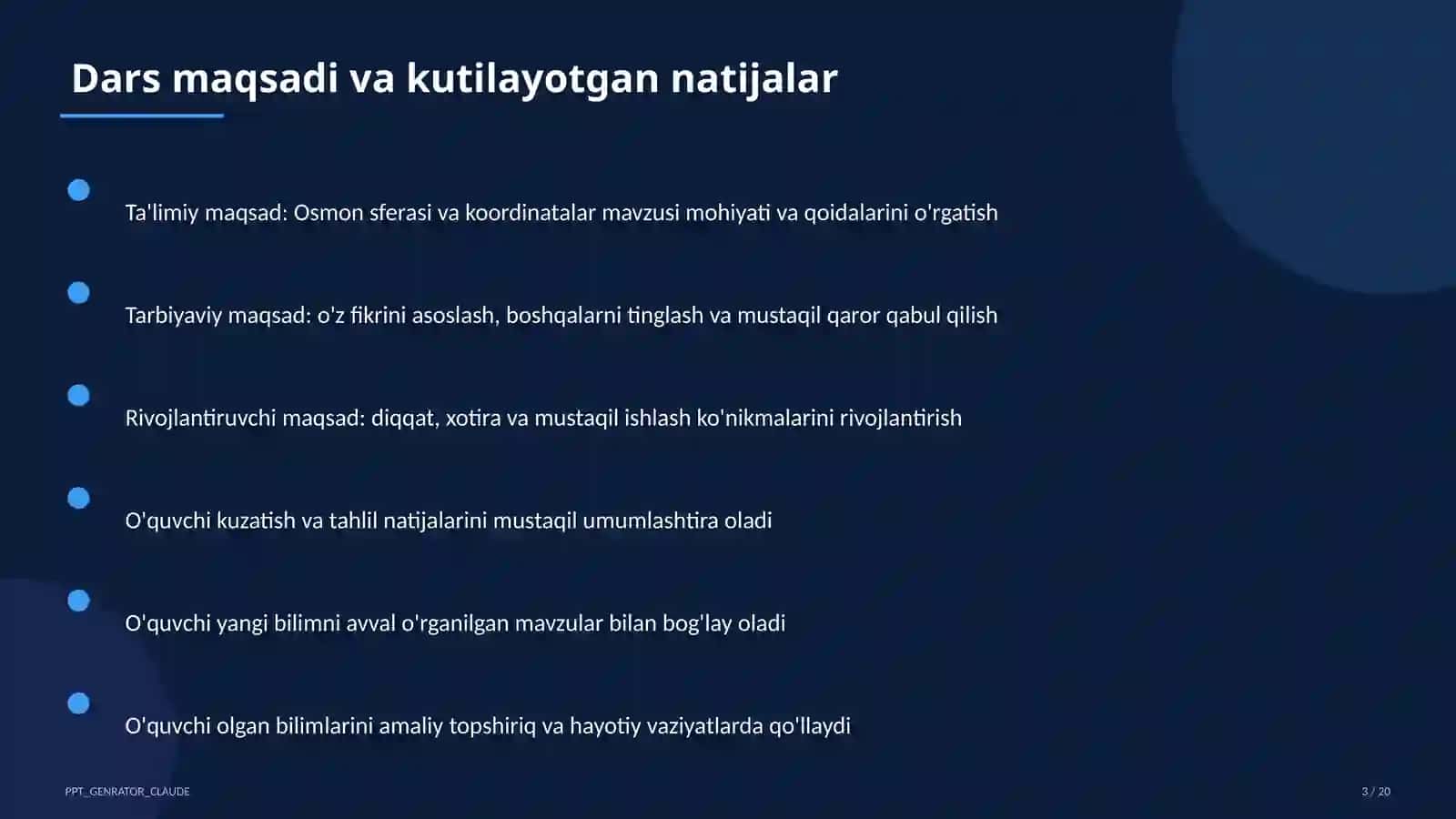 Osmon sferasi va koordinatalar (10-sinf) 3
