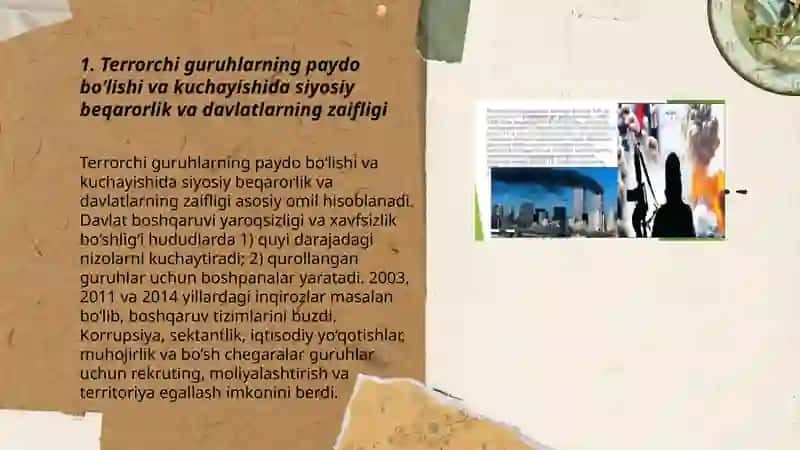 Yaqin sharqda terrorchi guruhlarni paydo boʻlishi sababli va kuchayishi 3