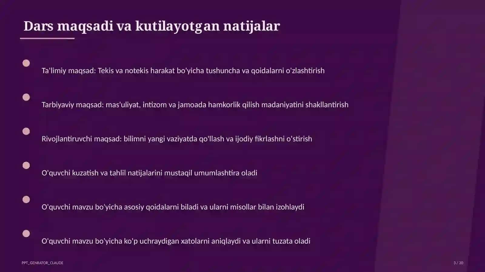 Tekis va notekis harakat (7-sinf) 3