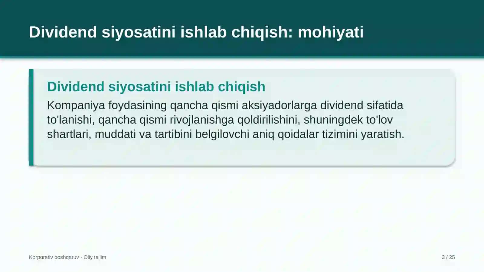 foto va video xizmatlarida dividend siyosatini ishlab chiqish 6634 3
