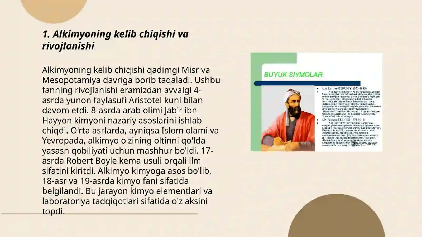 Alkimyogarlar faoliyatining kimyoni rivojlantirishdagi roli 3