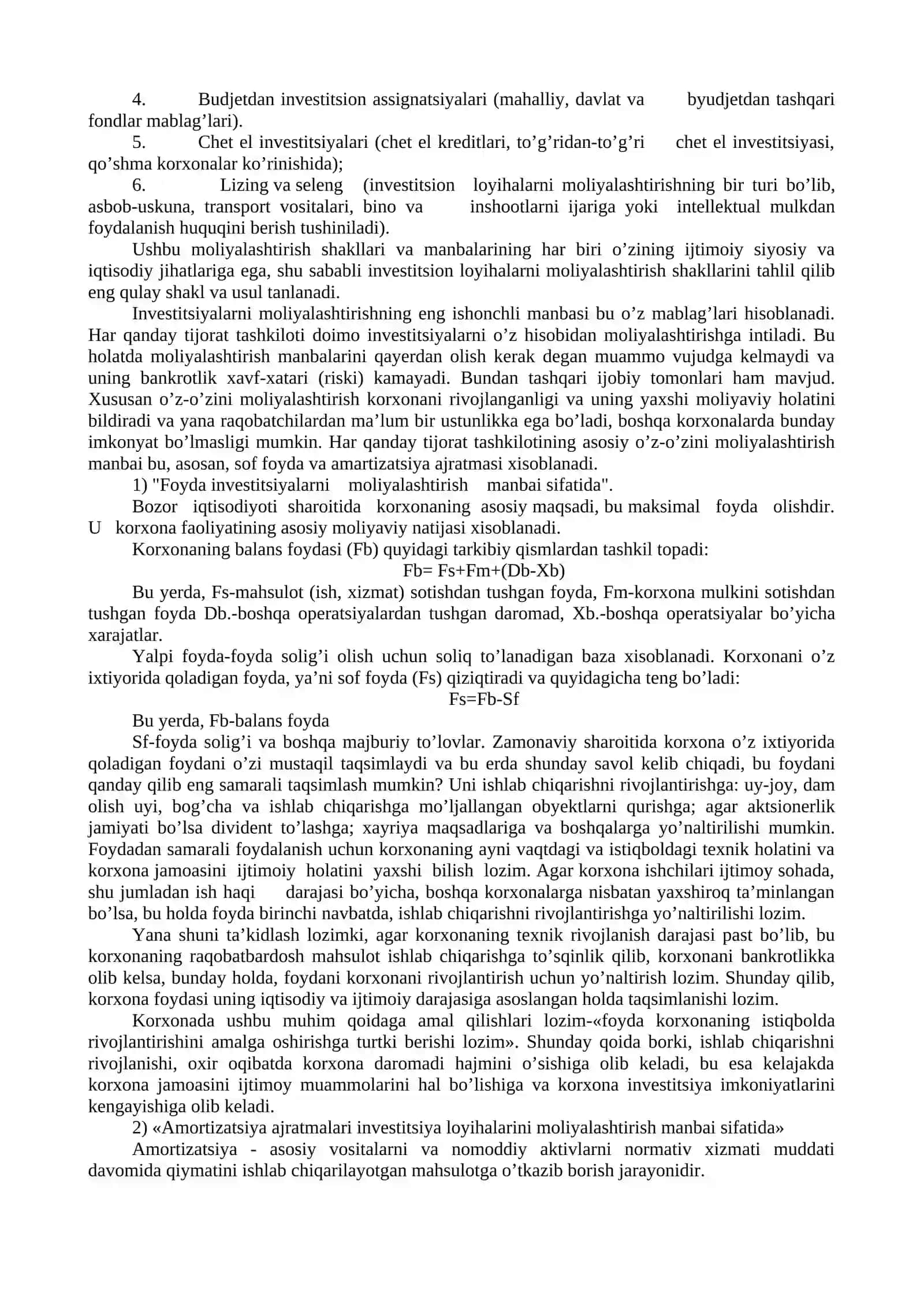 Investitsiya faoliyatini moliyalashtirish manbalari va usullari 3