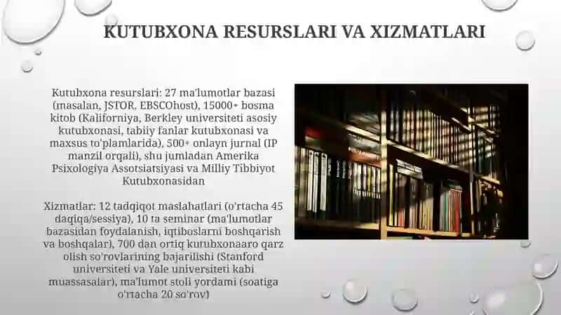 Kutubxona resurslari va xizmatlari 3