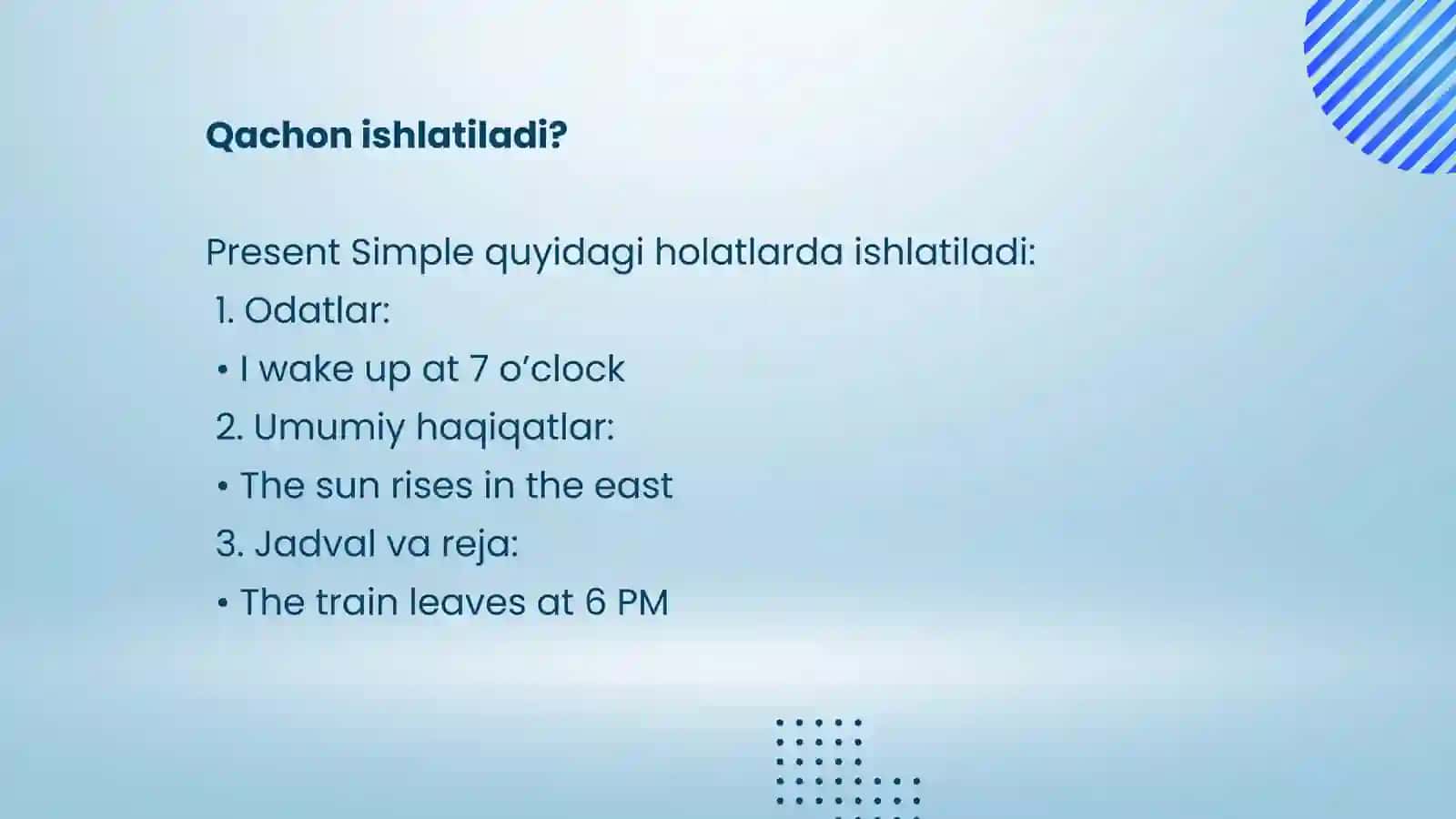 Present Simple (Oddiy hozirgi zamon) prezentatsiya 3