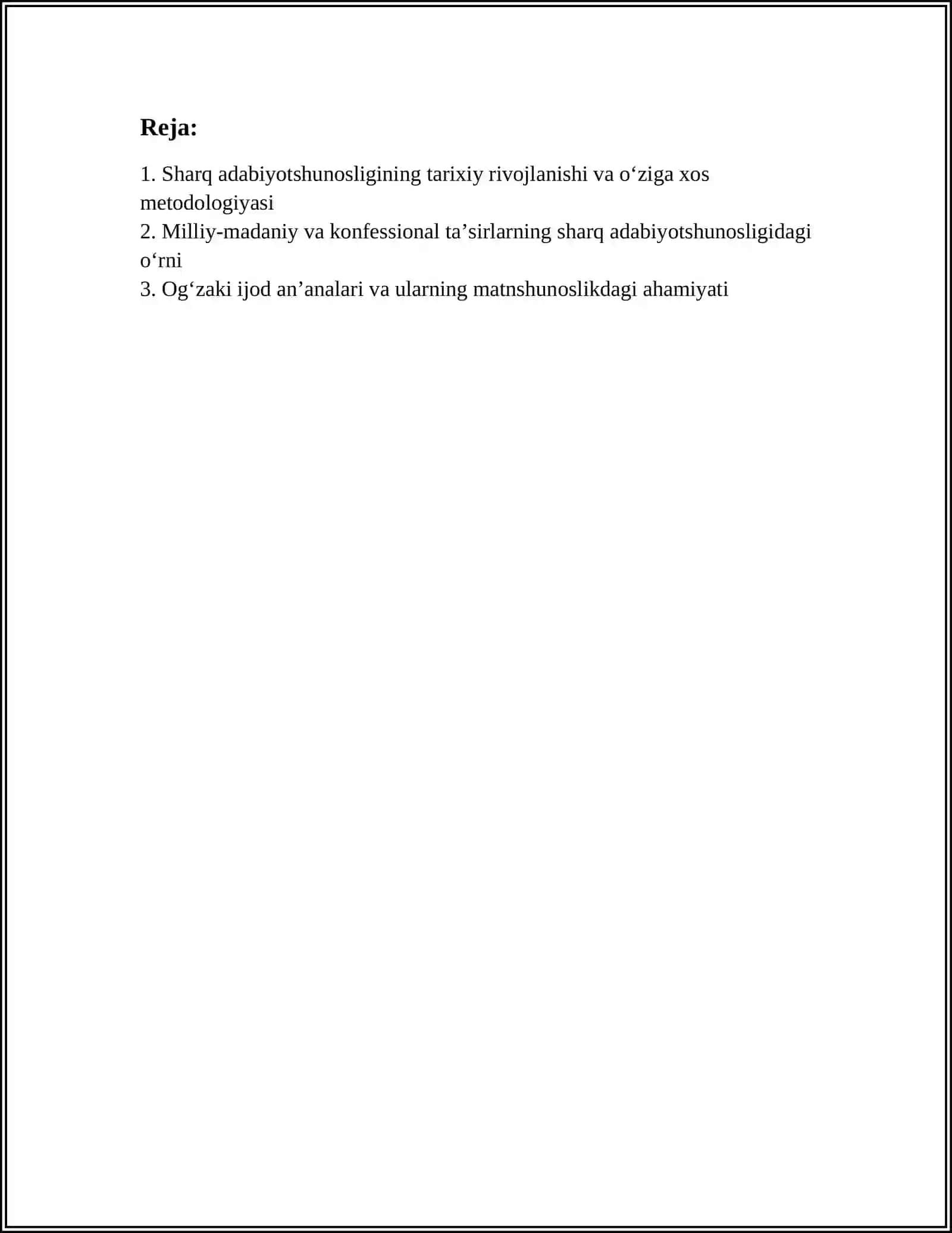 SHARQ ADABIYOTSHUNOSLIGINING OʻZIGA XOS JIHATLARI 3