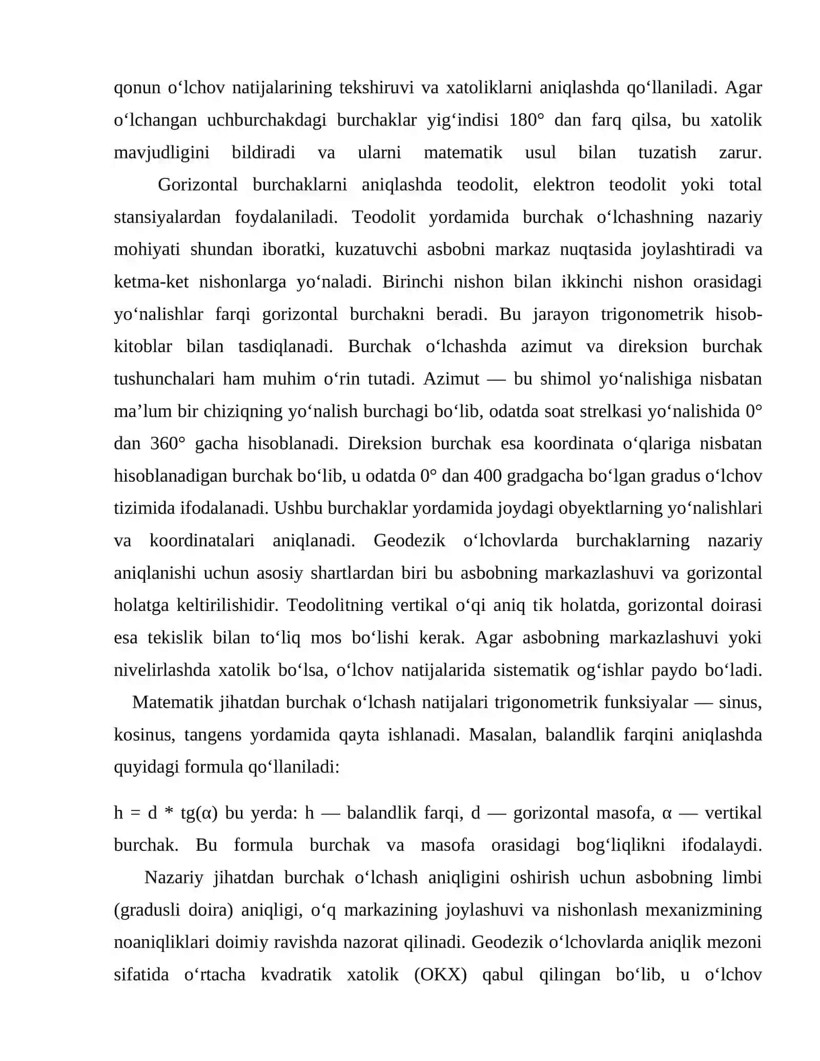 Burchak o‘lchash aniqligi 3
