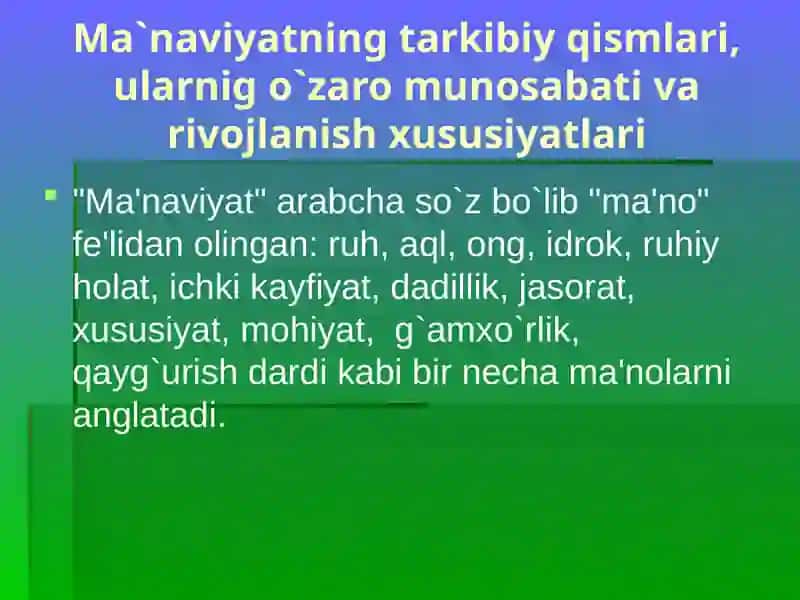 Qadriyattushunchasiningma’nosivauningumumiytavsifi 3