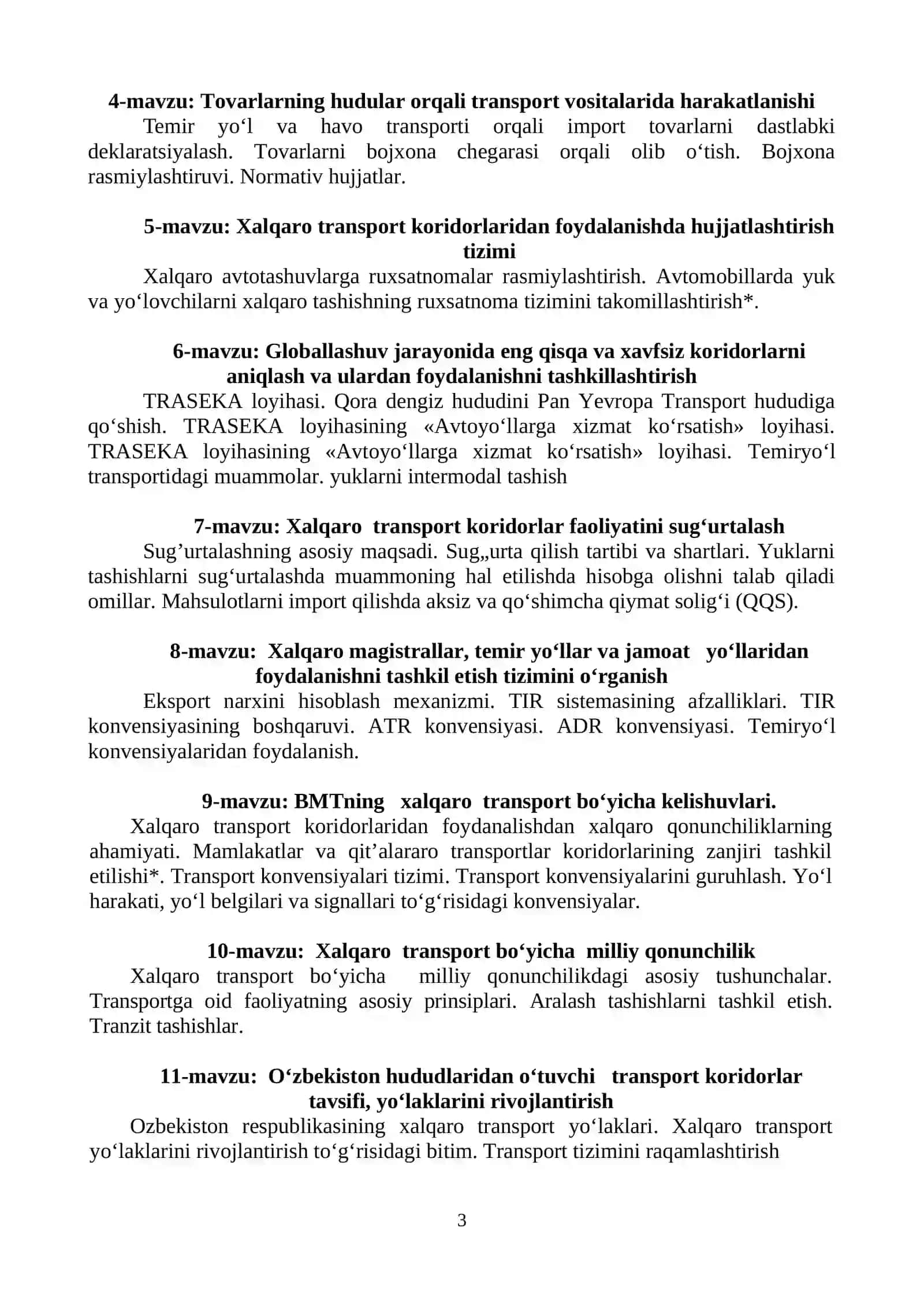 Xalqaro transport koridorlari 3