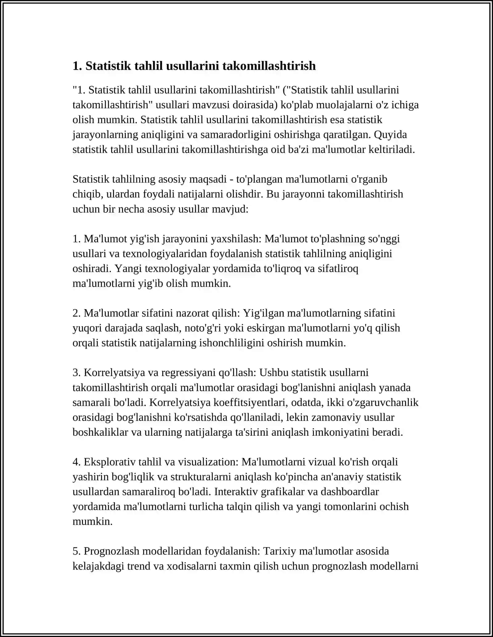STATISTIK TAHLIL USULLARINI TAKOMILLASHTIRISH 3