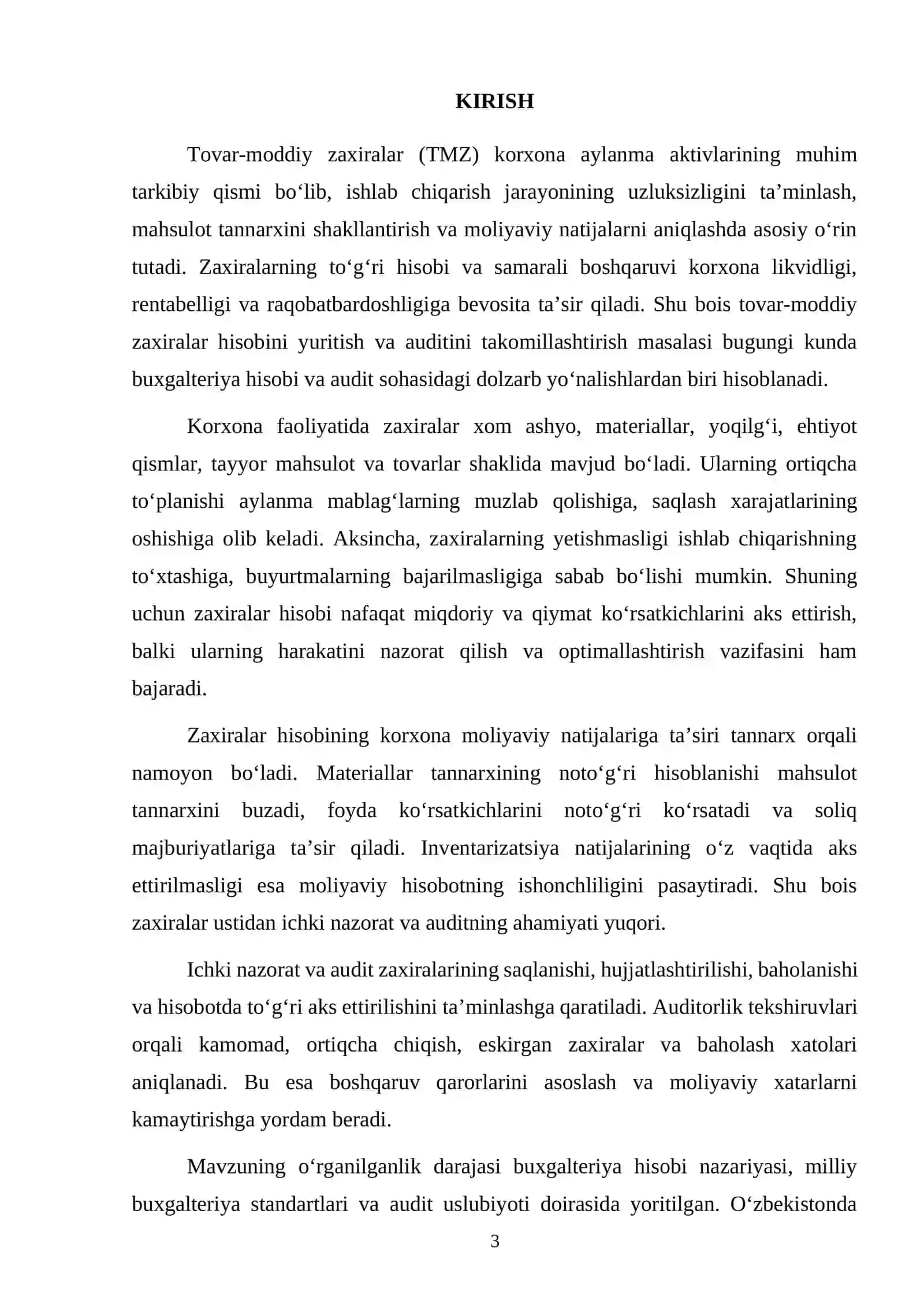 TOVAR-MODDIY ZAXIRALAR HISOBINI YURITISH VA AUDITINI TAKOMILLASHTIRISH 3