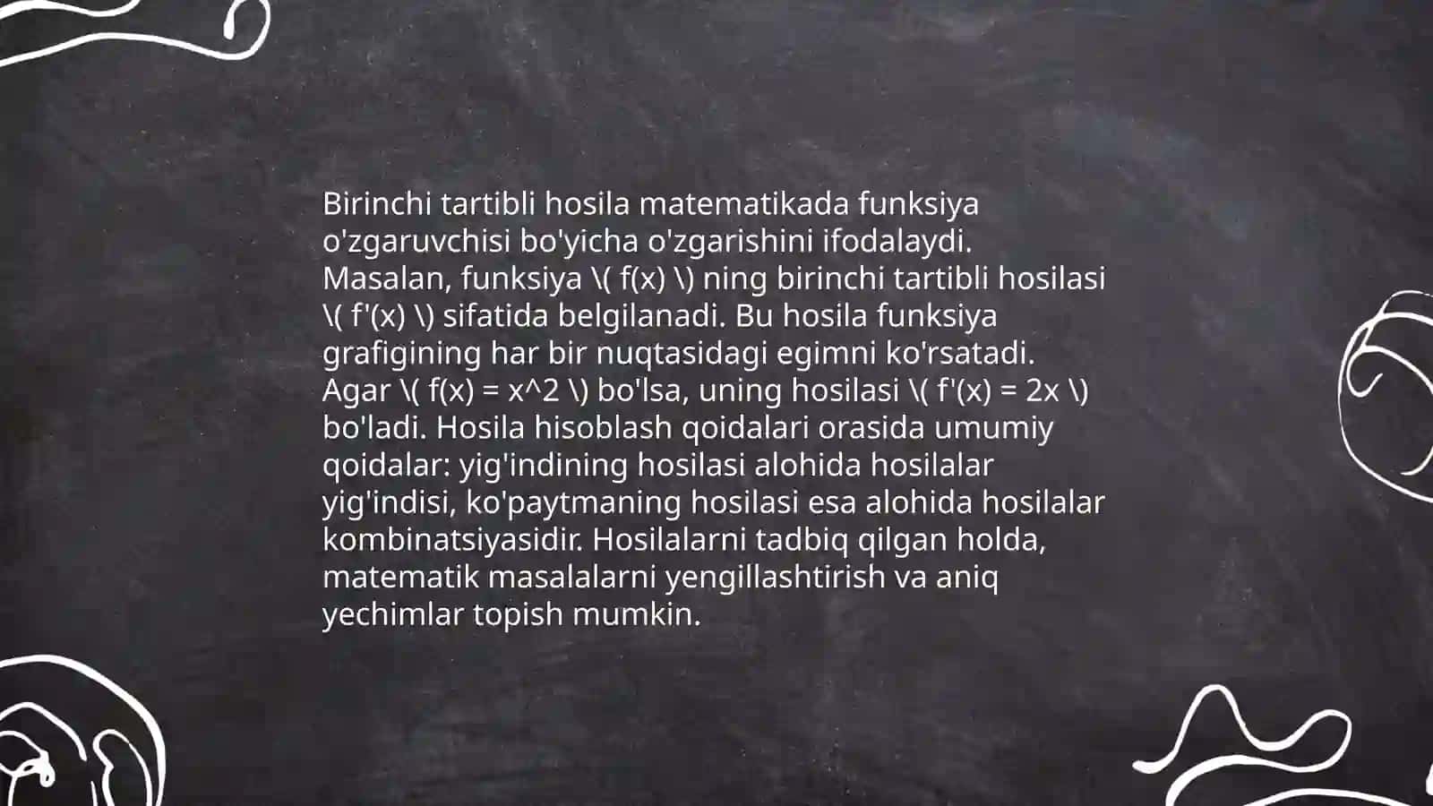 Birinchi tartibli hosila yordamida funksiyalarning ekstremumlarini tekshirish 3