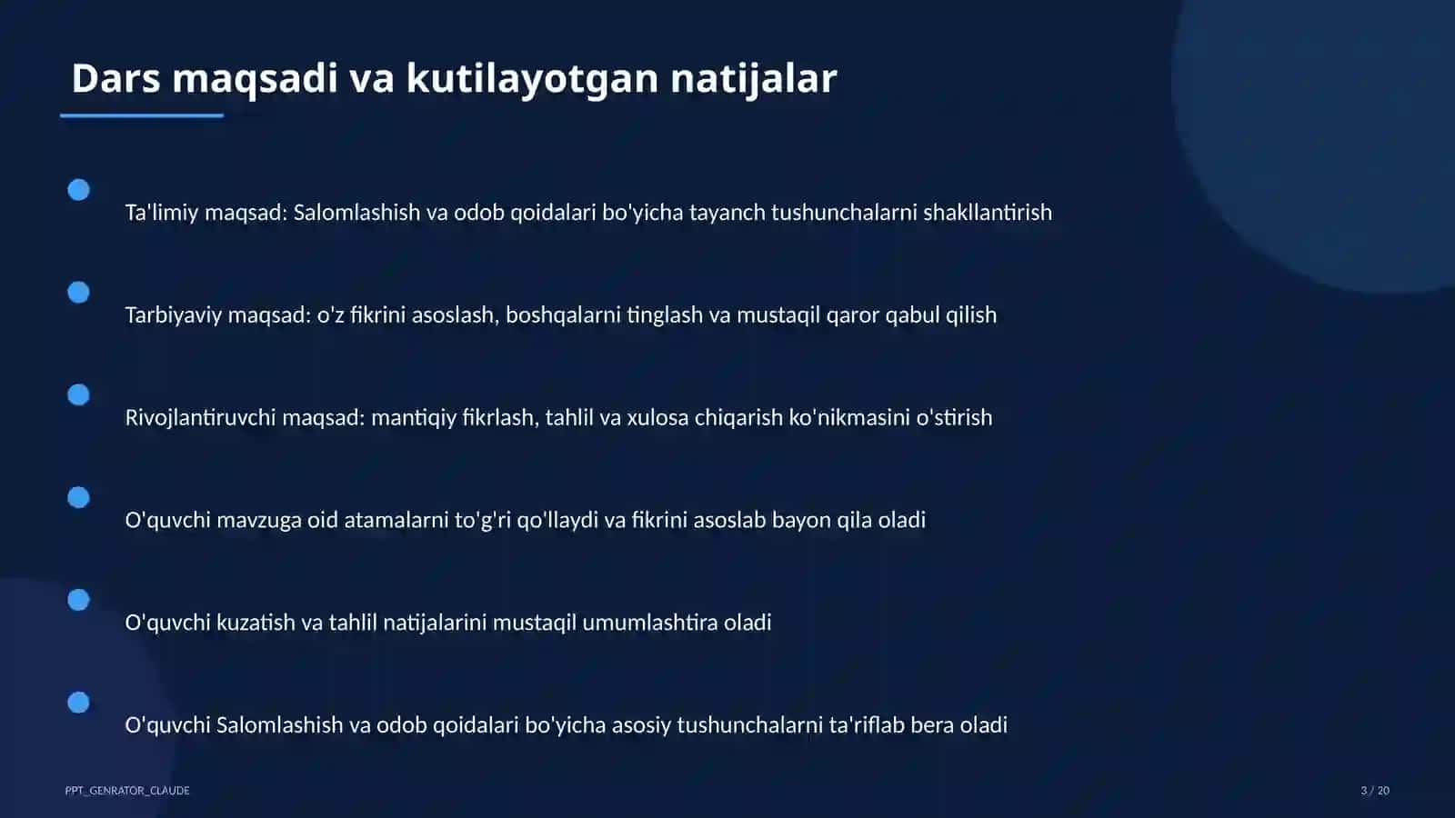 Salomlashish va odob qoidalari (1-sinf) 3