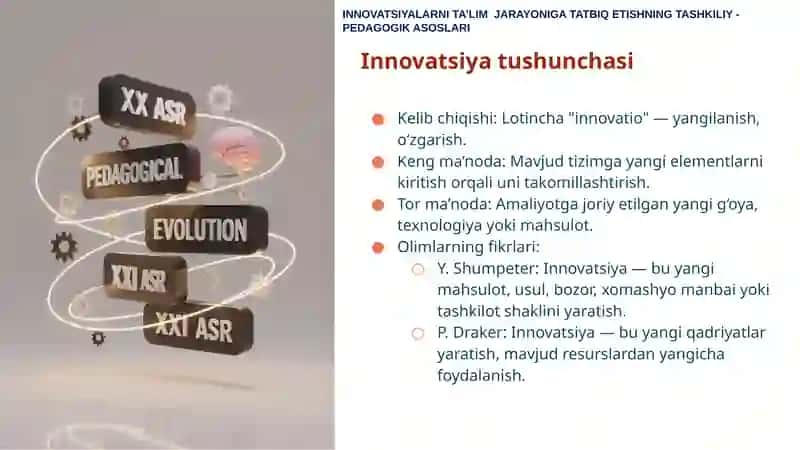 Innovatsiyalarni ta’lim jarayoniga tatbiq etishning tashkiliy -pedagogik asoslari 3
