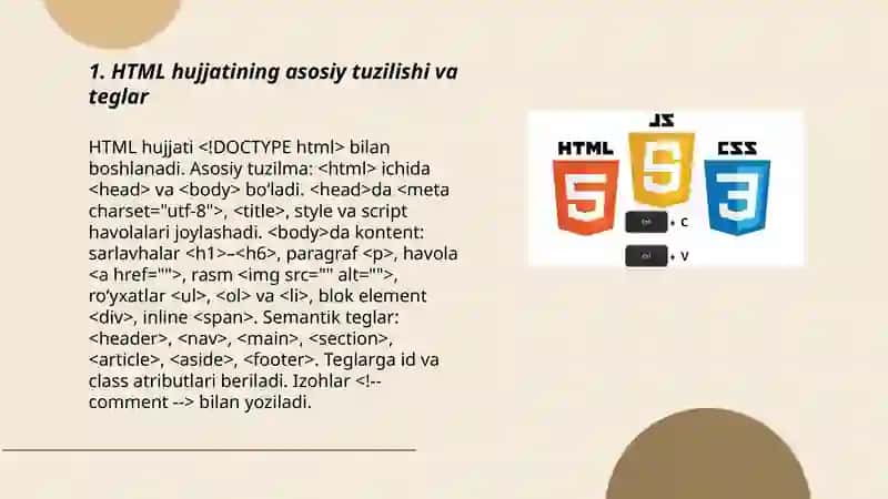Veb Dasturlash Asoslari 3