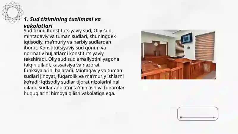 Sud tizimining tuzilmasi va vakolatlari 3