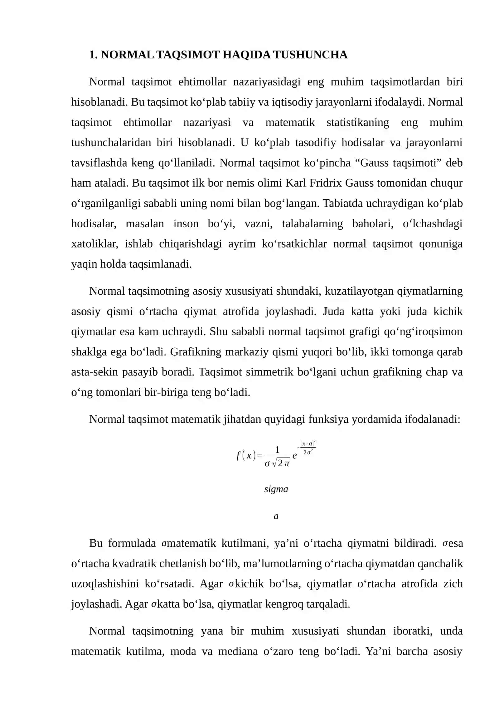 NORMAL TAQSIMLANGAN BOSH TO‘PLAM O‘RTACHALARINI ERKLI TANLANMALAR ASOSIDA TAQQOSLASH 3