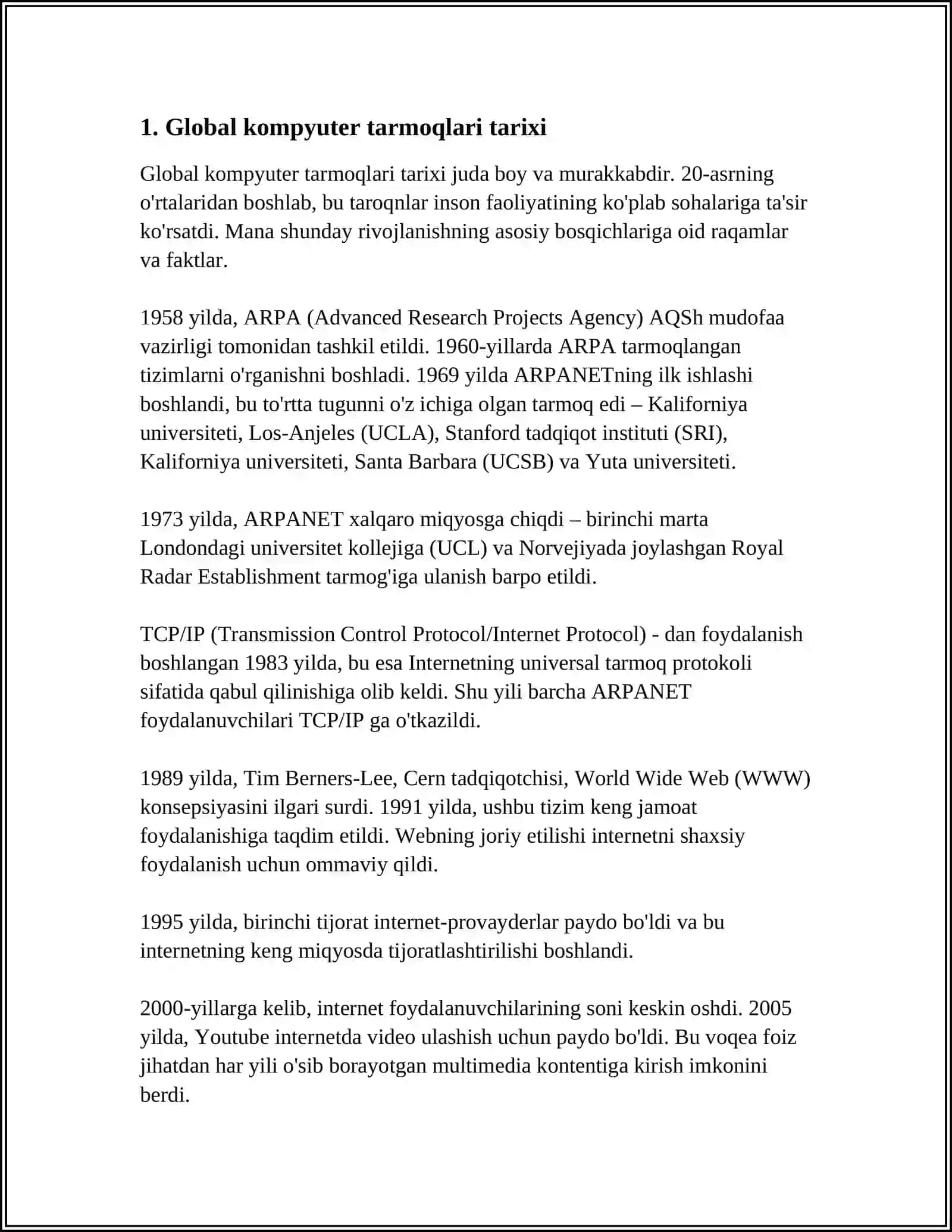 GLOBAL KOMPUTER TARMOQLARI 3