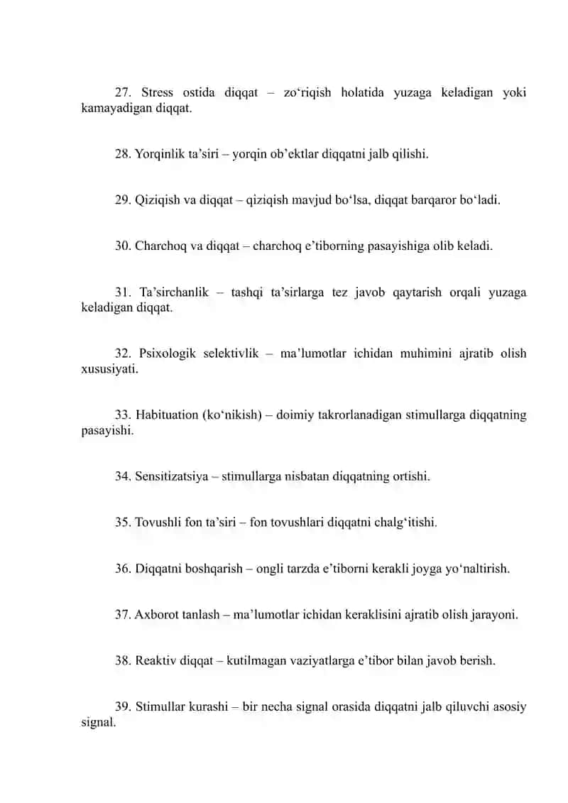 Diqqat turliatlari 3