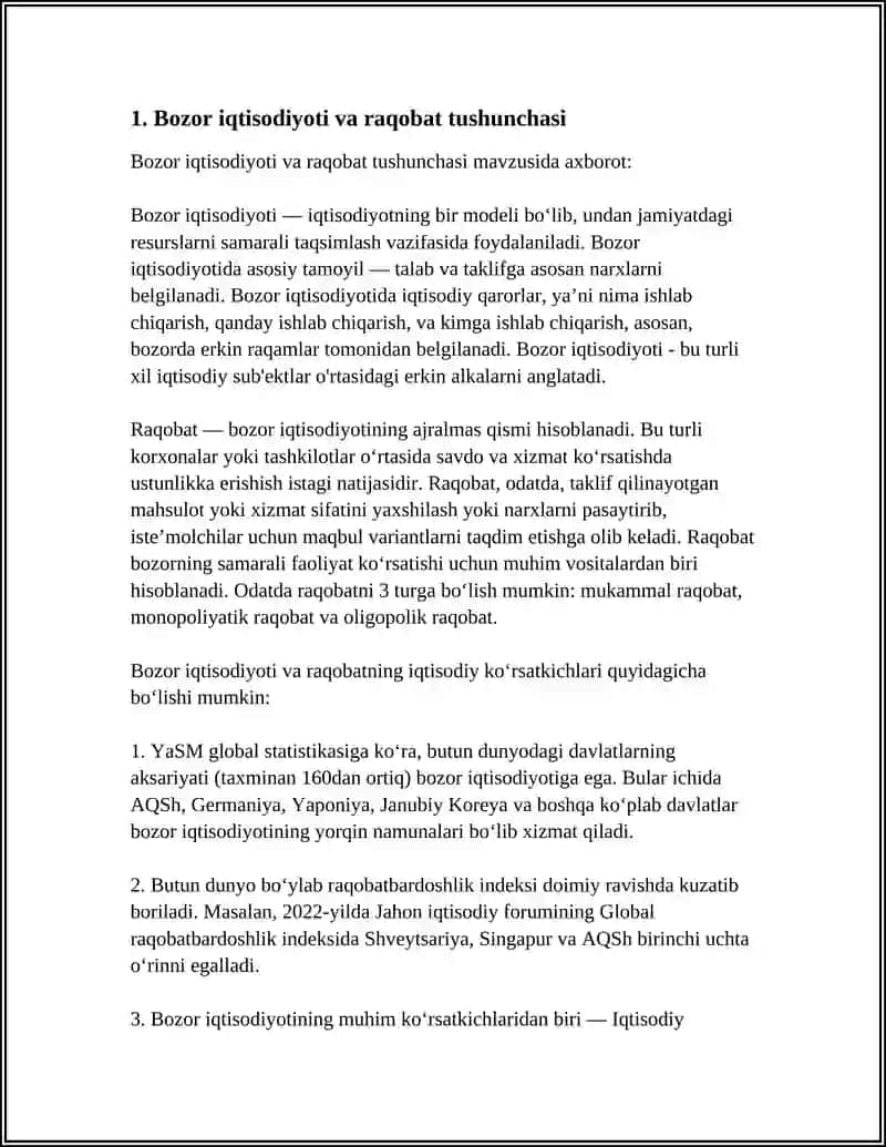 BOZOR IQTISODIYOTI SHAROITIDA RAQOBAT VA NARX MEXANIZMINING AHAMIYATI 3