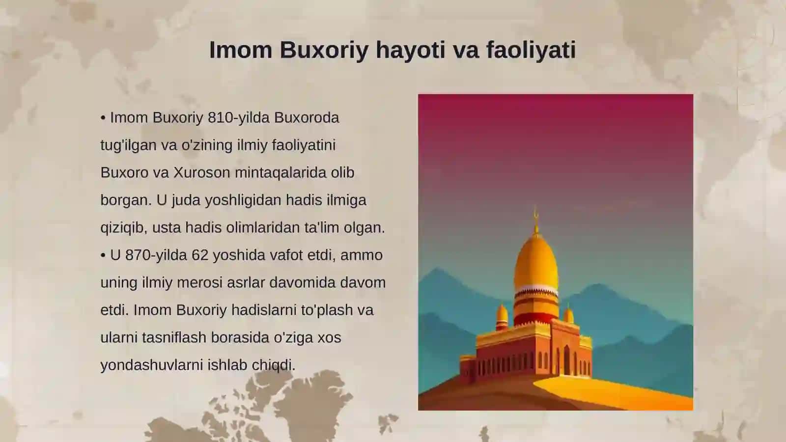 Imom Buxoriy va uning islom tamadduniga qo‘shgan hissasi 3