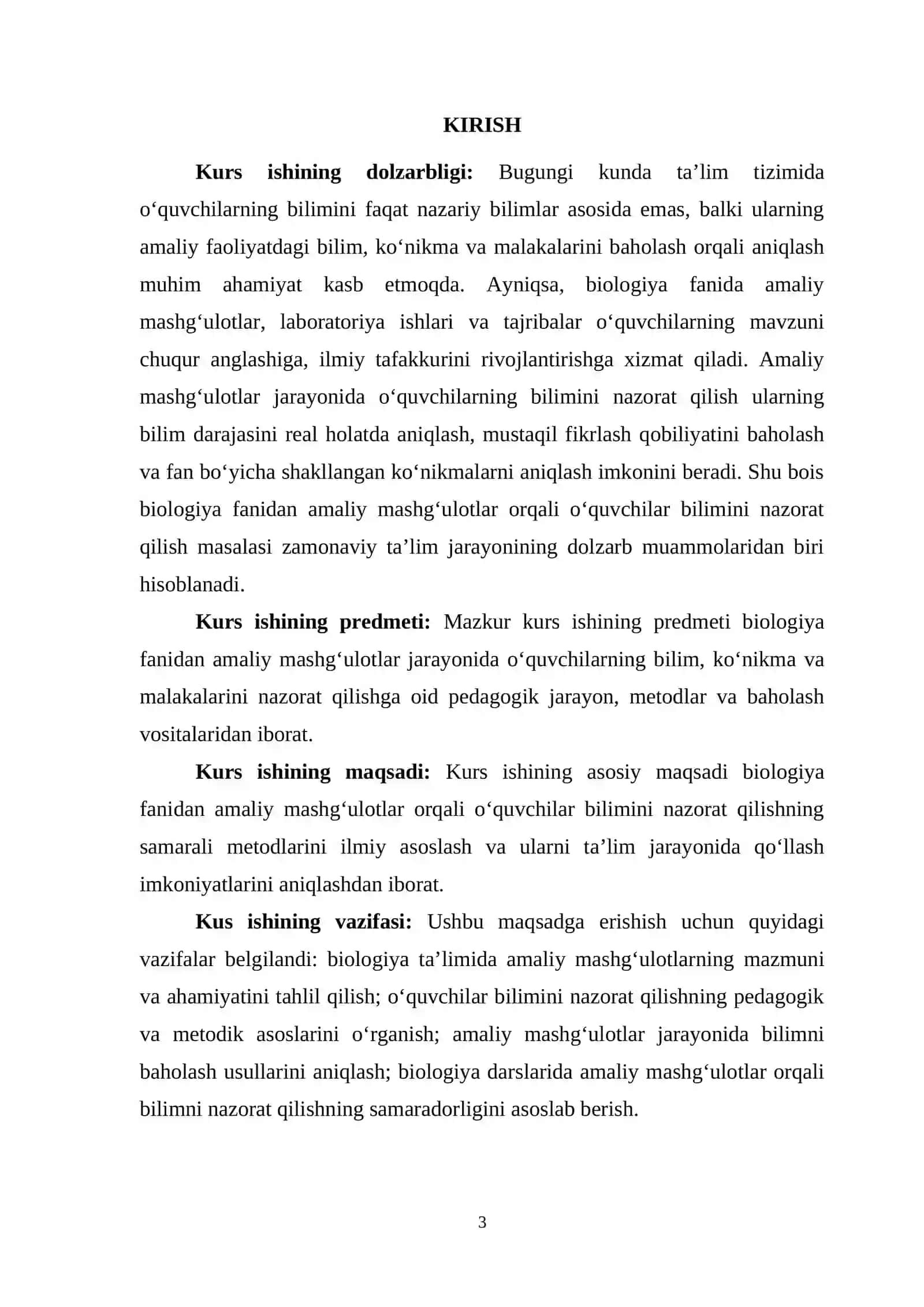 BIOLOGIYA FANIDAN AMALIY MASHG‘ULOTLAR ORQALI O‘QUVCHILAR BILIMLARINI NAZORAT QILISH 3