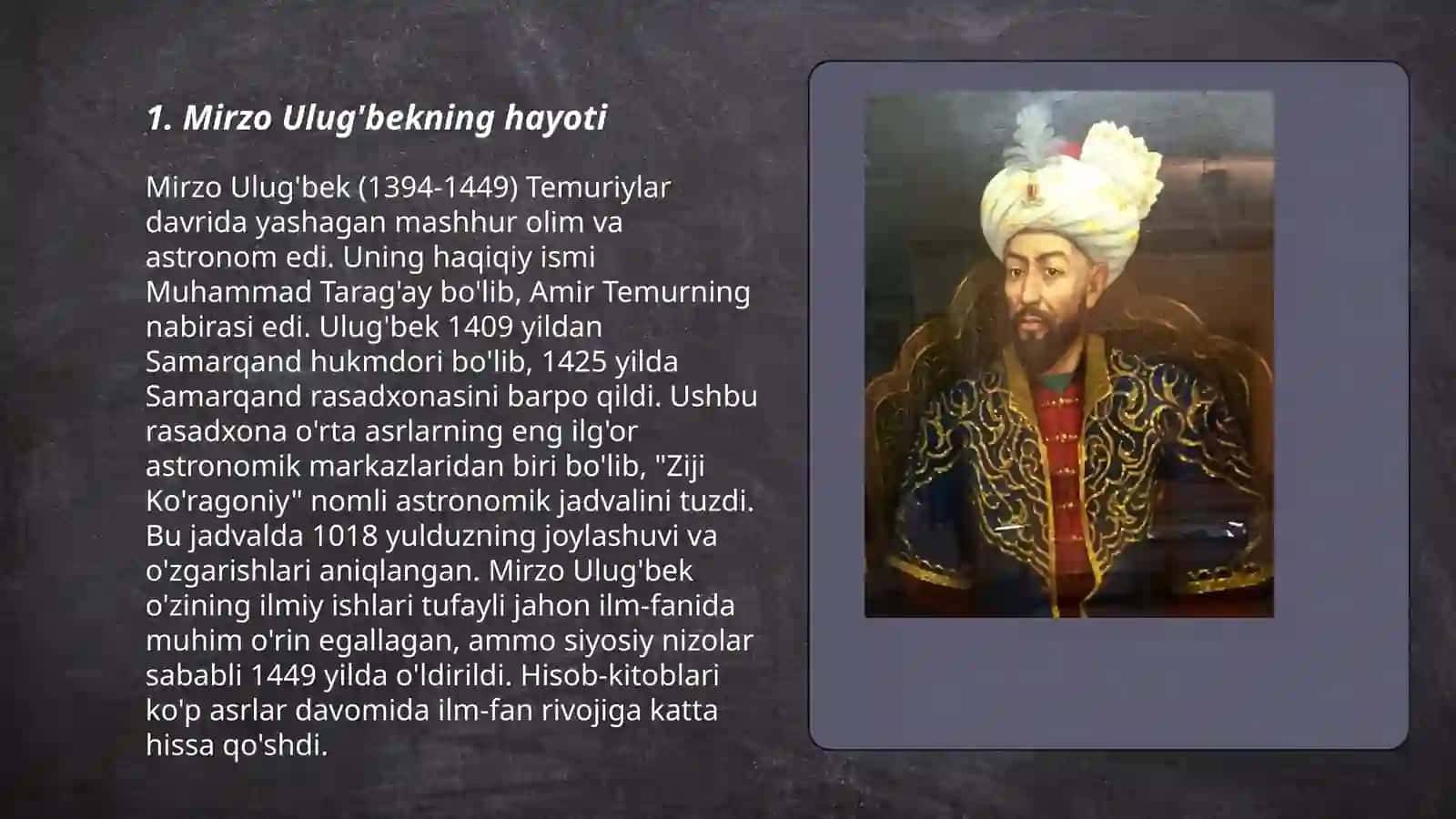 Mirzo Ulug'bek Hayoti 3