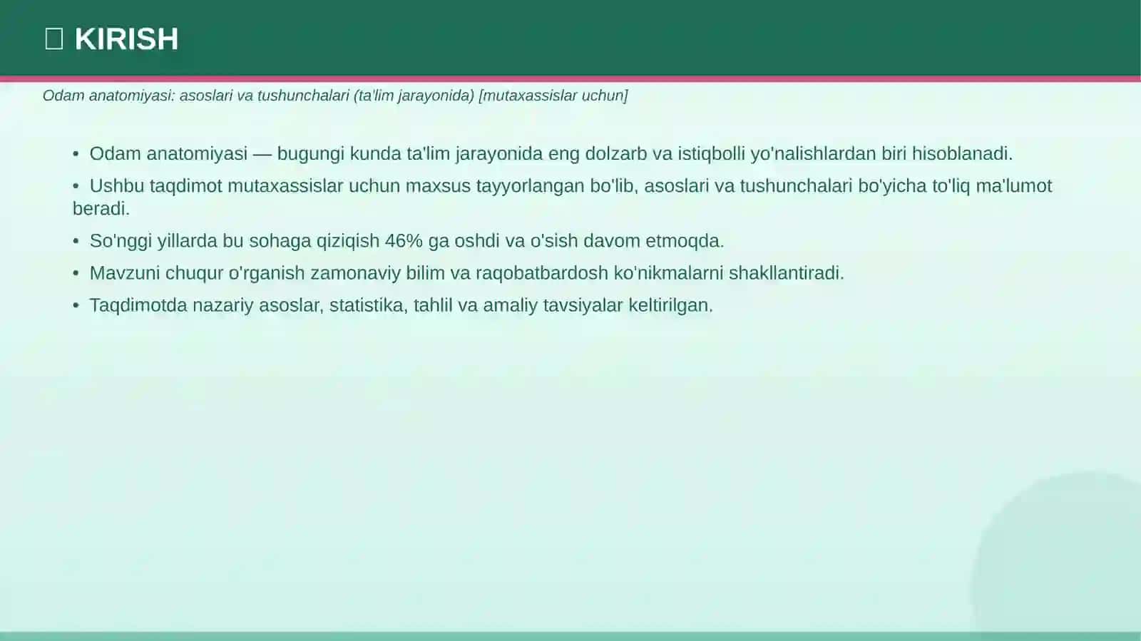Odam Anatomiyasi: Asoslari va Tushunchalari 3