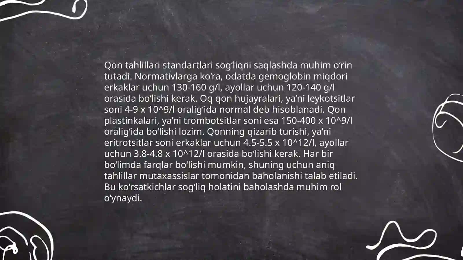 Klinik labarator koʻrsatkichlar birliklarning standartlari 3