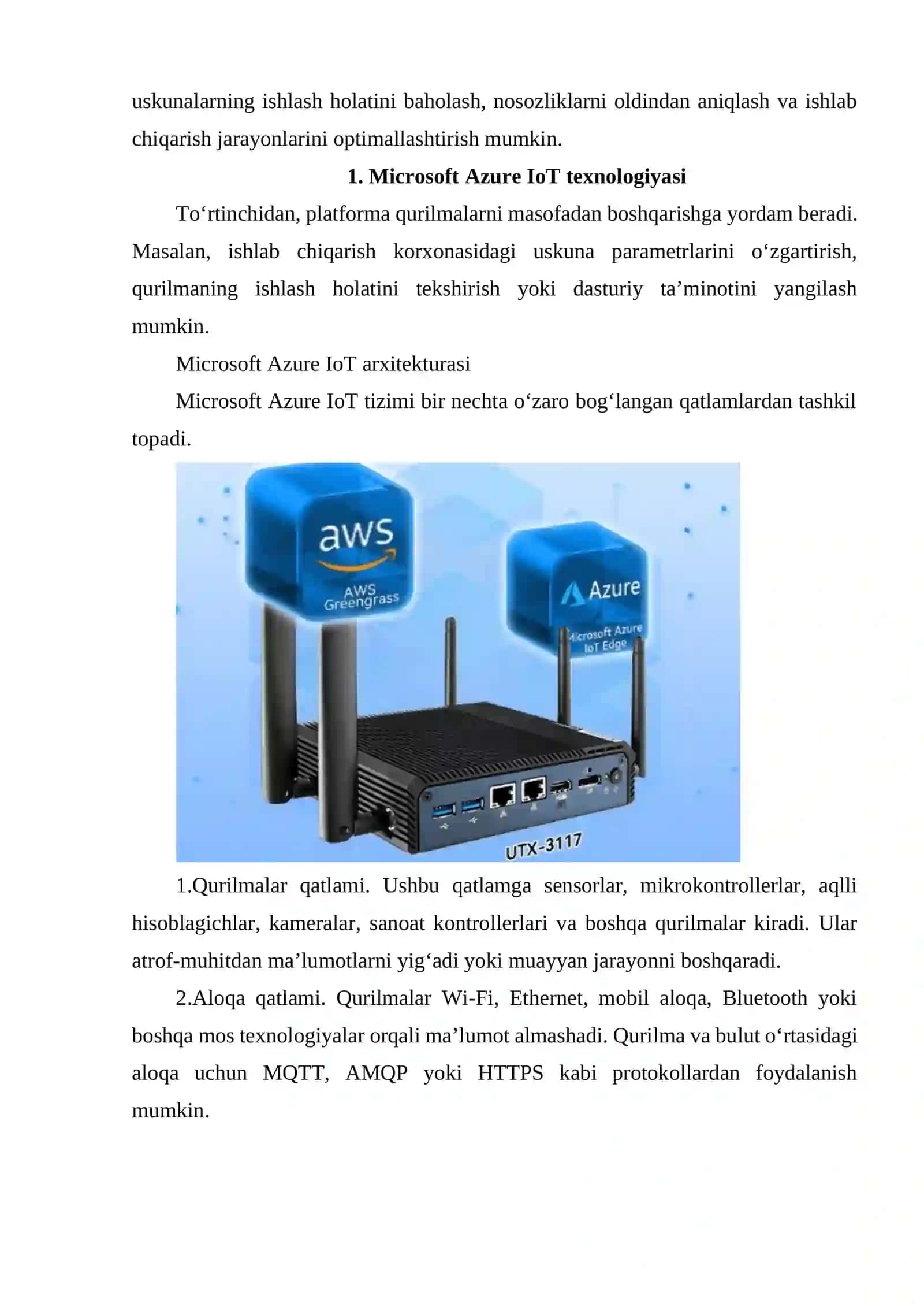 MICROSOFT AZURE IOT TEXNOLOGIYASI 3