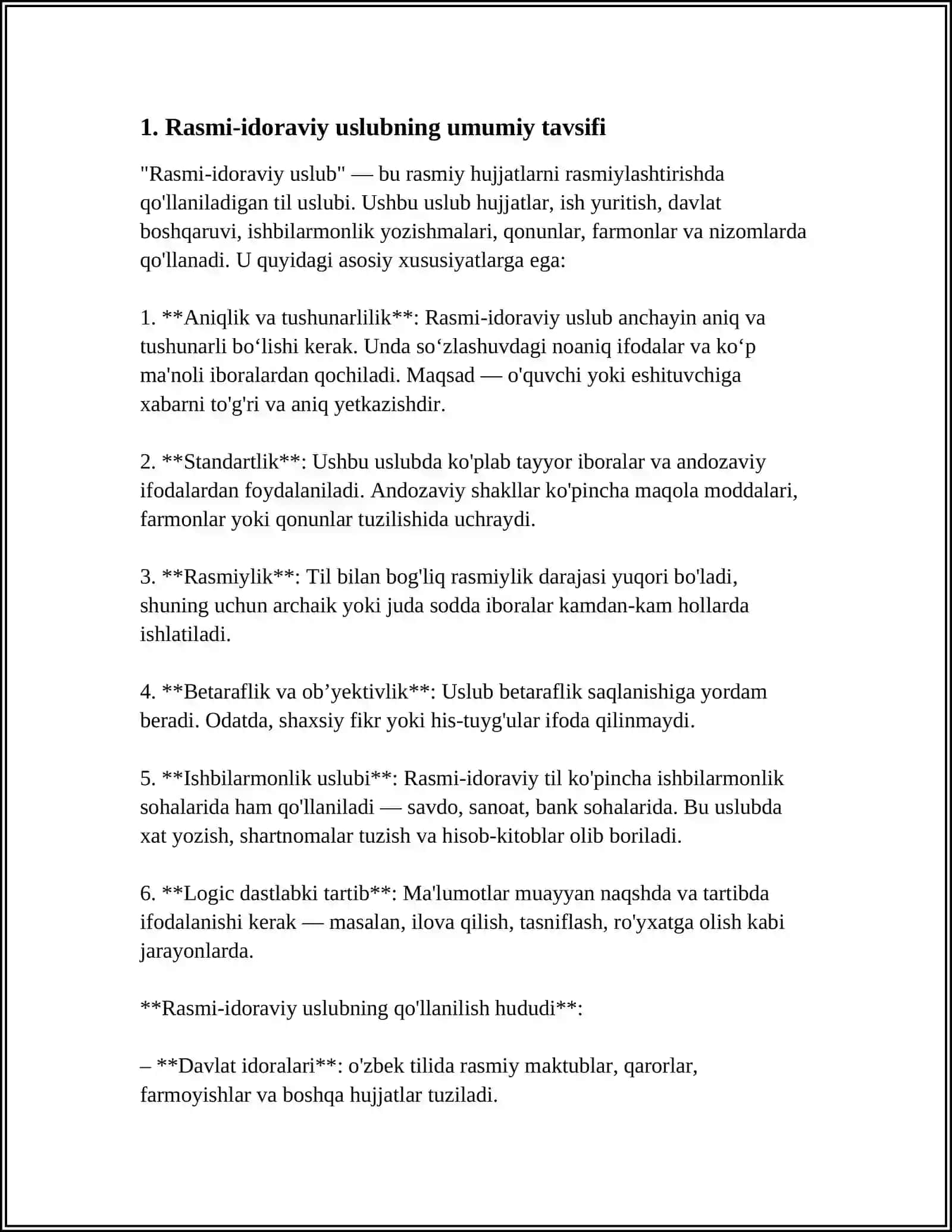 RASMIY-IDORAVIY USLUB VA UNING USLUBIY XUSUSIYATLARI 3