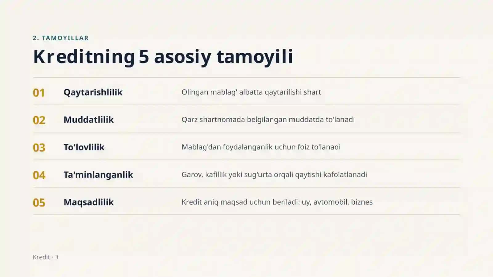 MOLIYA ASOSLARI · TAQDIMOT 3