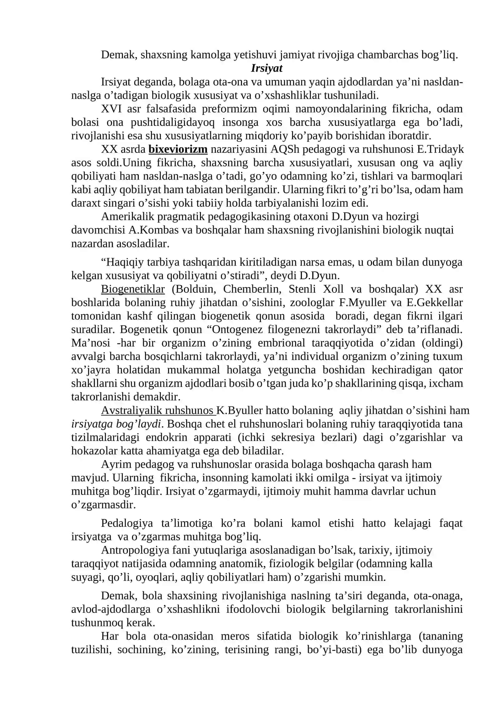 Shaxsning Rivojlanishi va Pedagogikani O'rganish 3