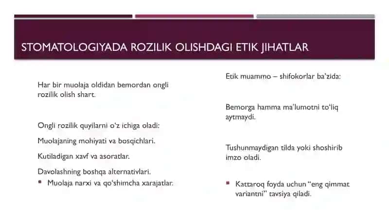 Stomatologiyada Bioetik Muammolar 3