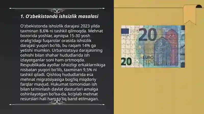 O'zbekistondagi 3 ta asosiy iqtisodiy muammolar va ularning yechimlari 3
