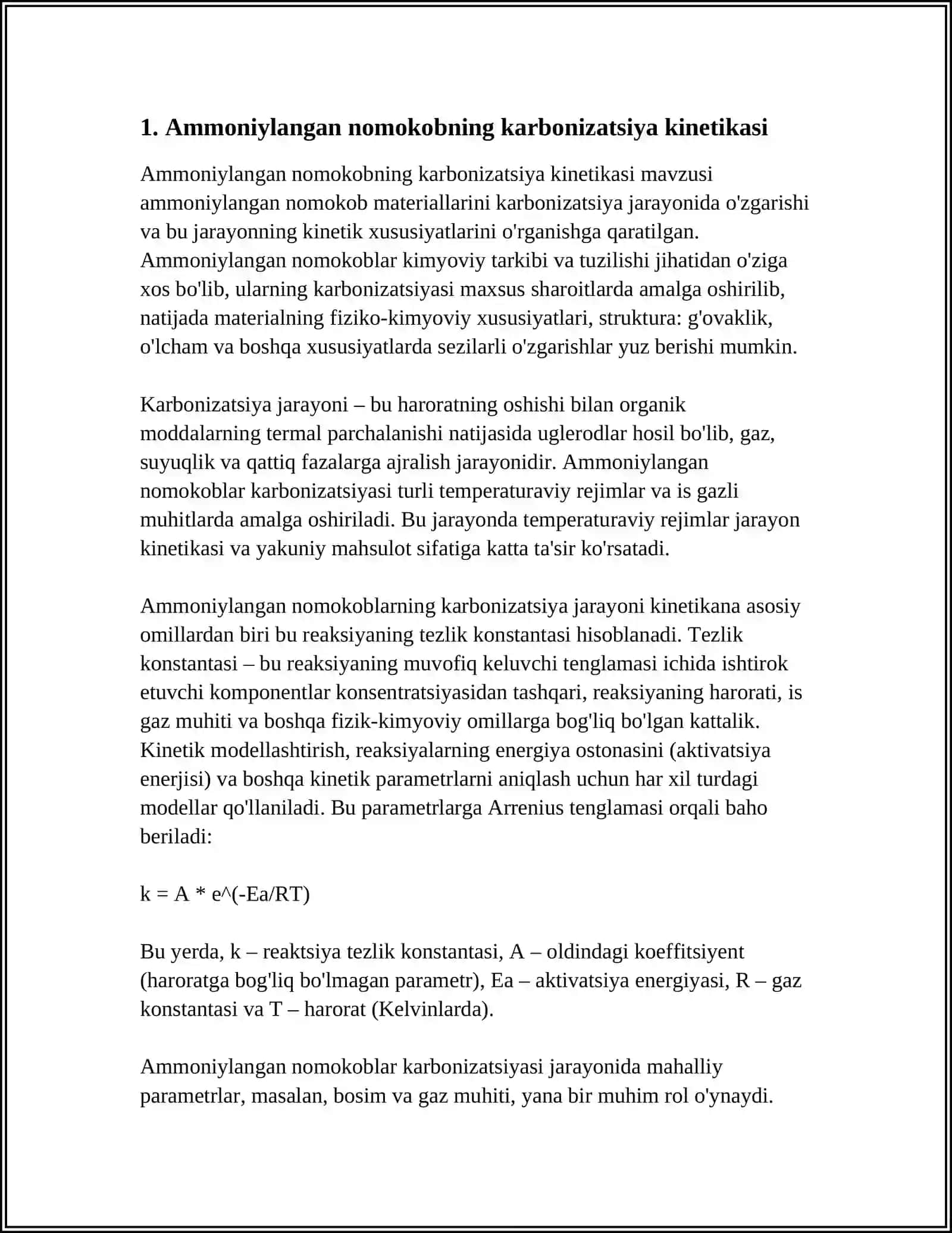AMMONIYLANGAN NOMOKOBNING KARBONIZATSIYASI 3