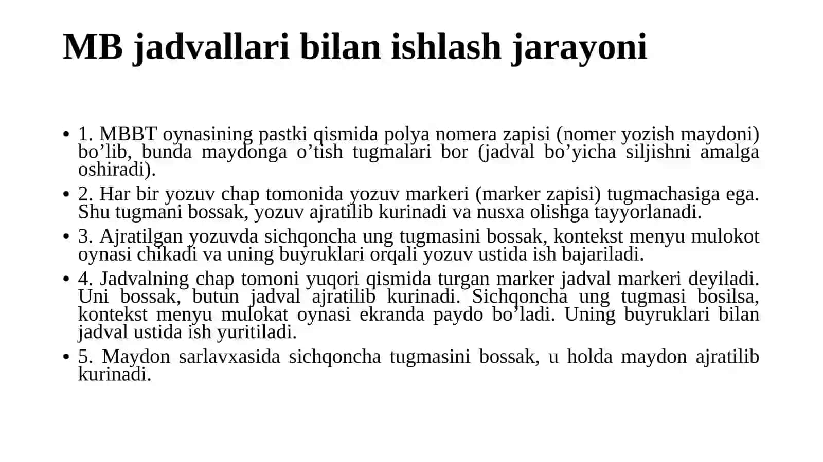5-Amaliy ish: MS Access asosiy ob'ektlarini yaratish 3