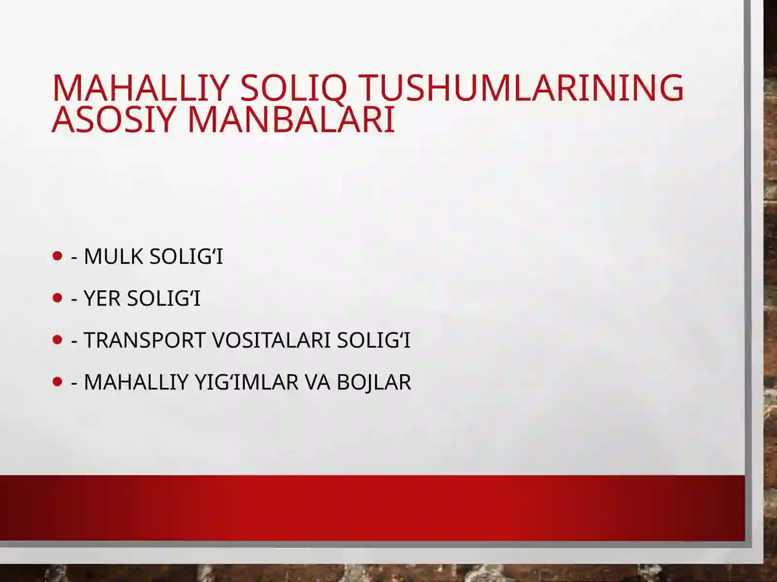 Moliyaasoslari Mahalliy soliqtushumlarini oshirish bo‘yicha takliflar 3