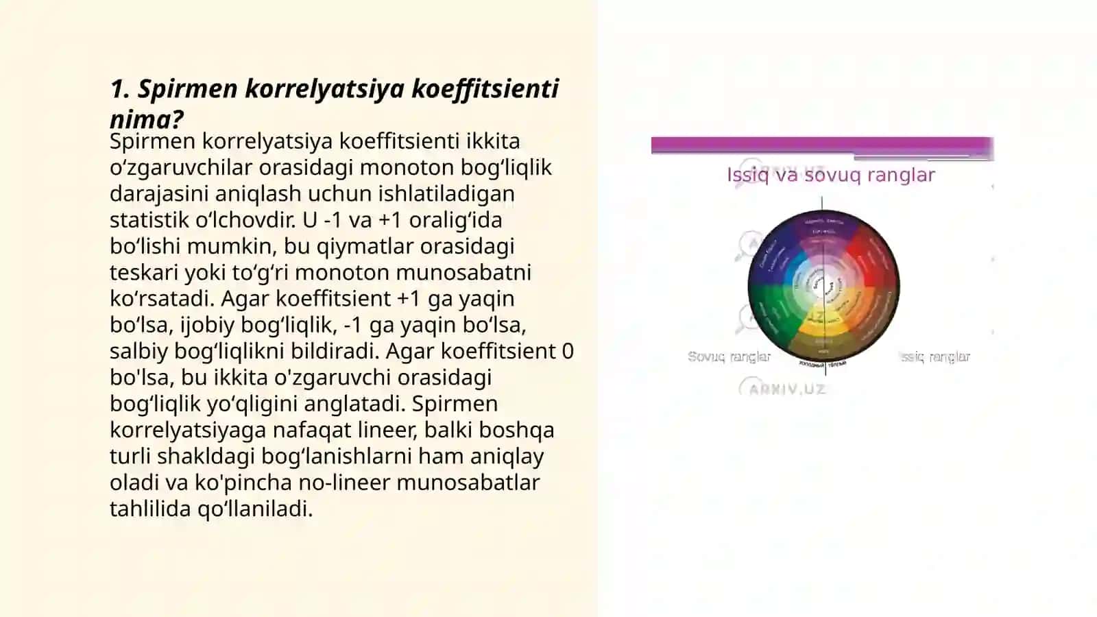 Spirmen rang korrelyatsiya koeffitsienti 3