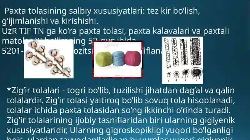 Toqimachilik va trikotaj tovarlarning TIF TN asosida tasniflanishi 3