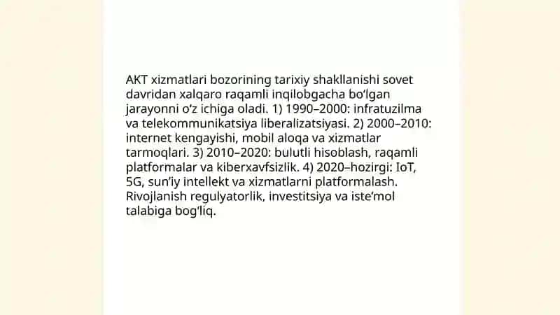 AKT xizmatlari bozorining shakllanishi 3