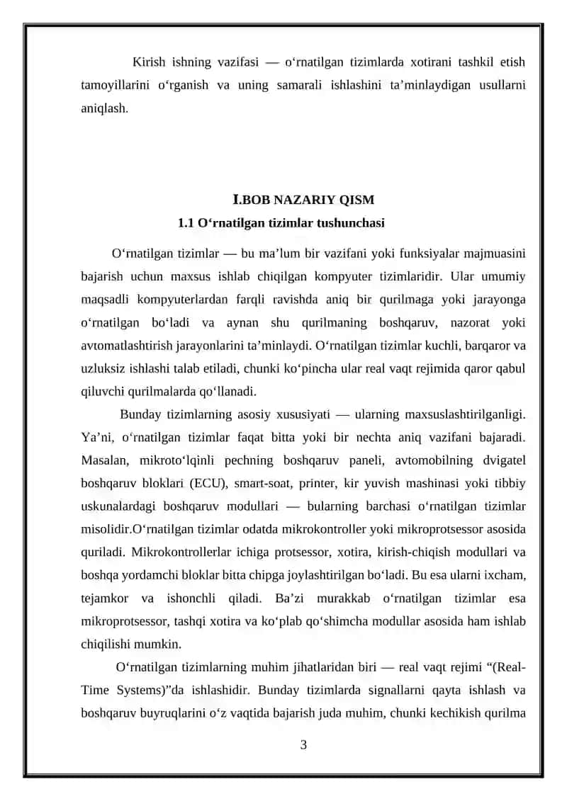O’rnatilgan tizimlarda xotira turlari va ularning xususiyatlari 3