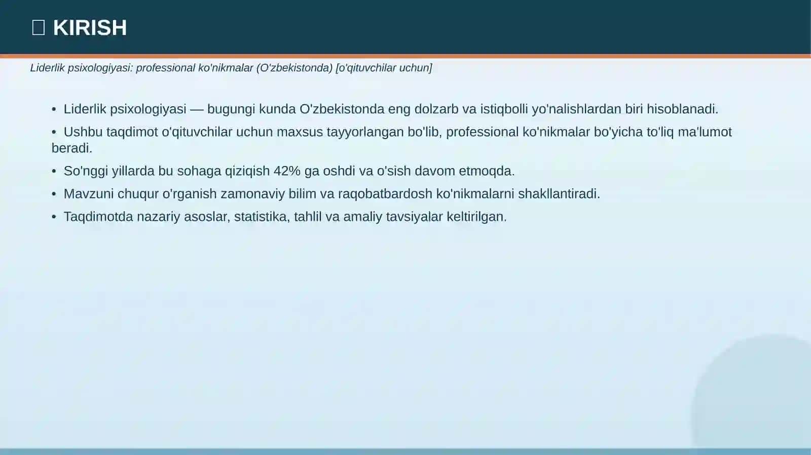 Liderlik psixologiyasi: professional ko'nikmalar (O'zbekistonda) [o'qituvchilar uchun] 3