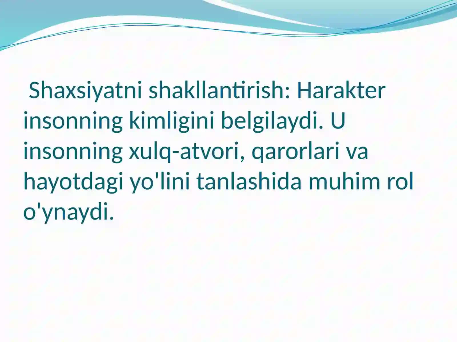 Harakter haqida tushuncha 3