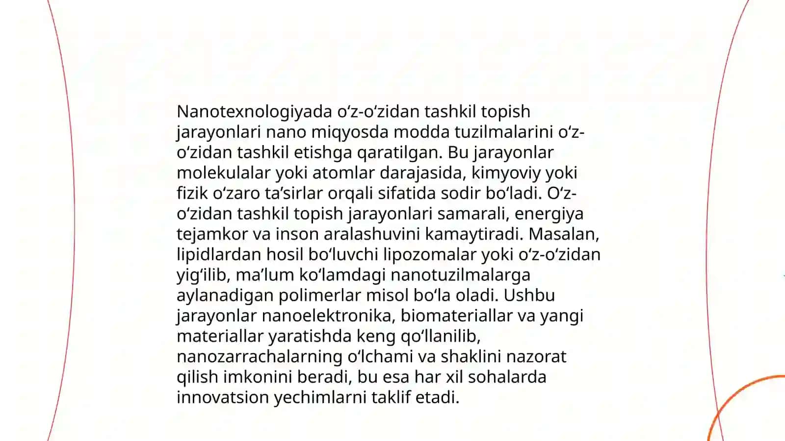 Nanotexnalogiyalarda oʻz oʻzidan tashkillanish 3