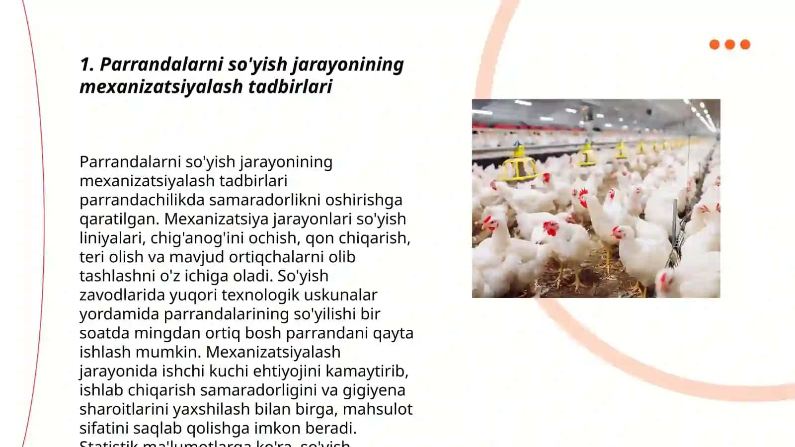 Parrandalarni so'yish va ishlov berishni mexanizatsiyalash 3