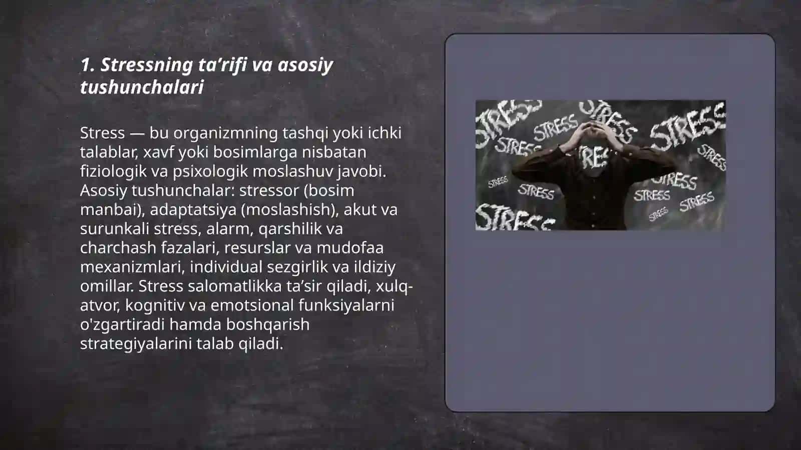 Stress ta'riflari va turlari 3
