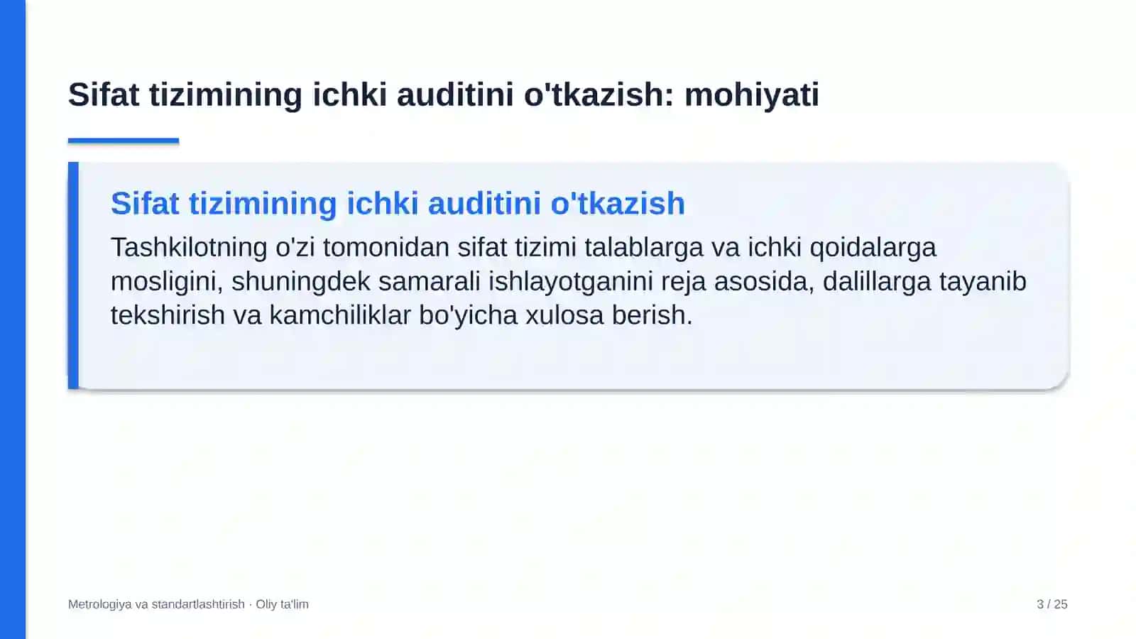 gilam yuvish sexlarida sifat tizimining ichki auditini o'tkazish 6360 3