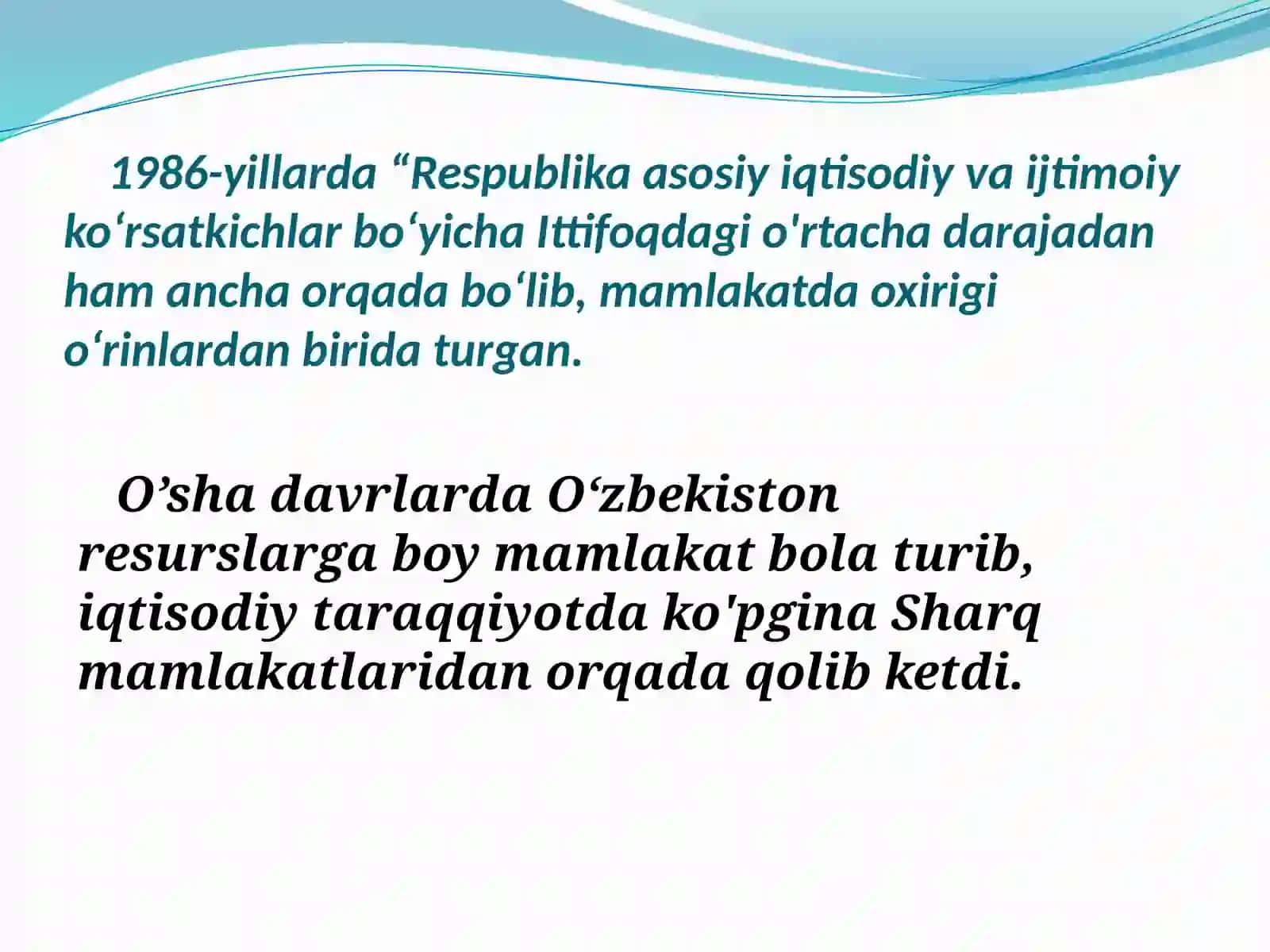 O‘ZBEKISTONNING IQTISODIY TARAQQIYOT BOSQICHLARI 3