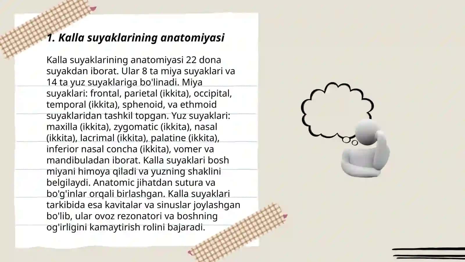 Kalla suyaklari asosi.Boʻshliqlar.Chuqurlar.Kanallar 3